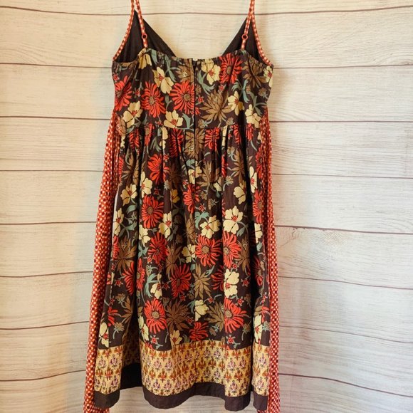 American Rag Floral Pattern Dress with Spaghetti Straps Thick Long Tie Size M - Picture 4 of 12